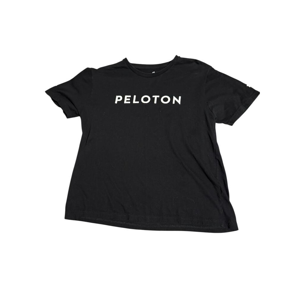 Peloton Crew Neck Black T-Shirt Size Medium Century Unisex 100% Cotton‎ Causal
